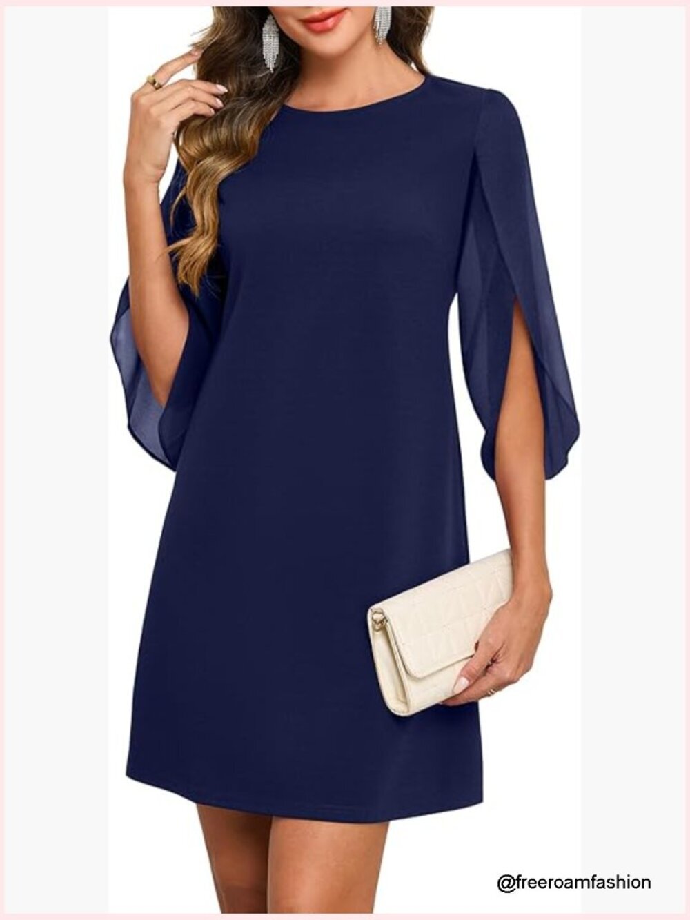 Flutter Sleeve Cocktail Dress Chiffon Formal Wedding Guest Party Short